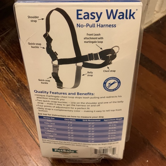 NWT PetSafe Easy Walk No Pull Harness LG Blk/Silver *PROCEEDS TO ANIMAL WELFARE* - Picture 2 of 4
